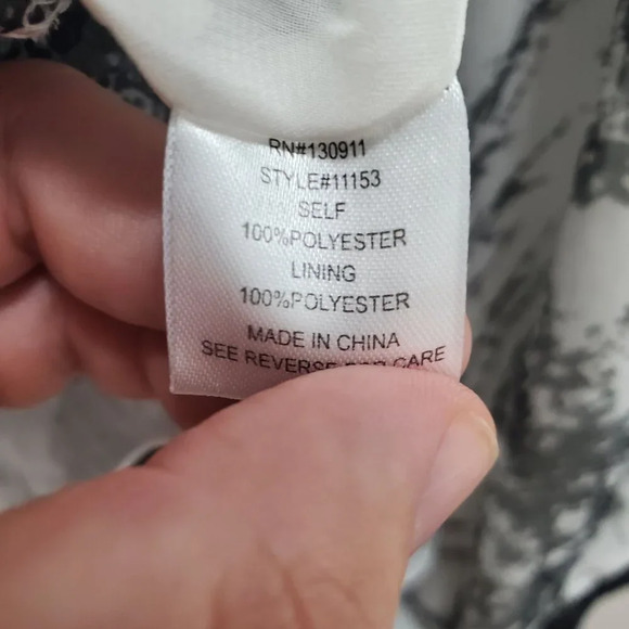 Daniel Rainn Women's White Black‎ Marble Print Chiffon Victorian Lace Tank XL - Picture 7 of 8